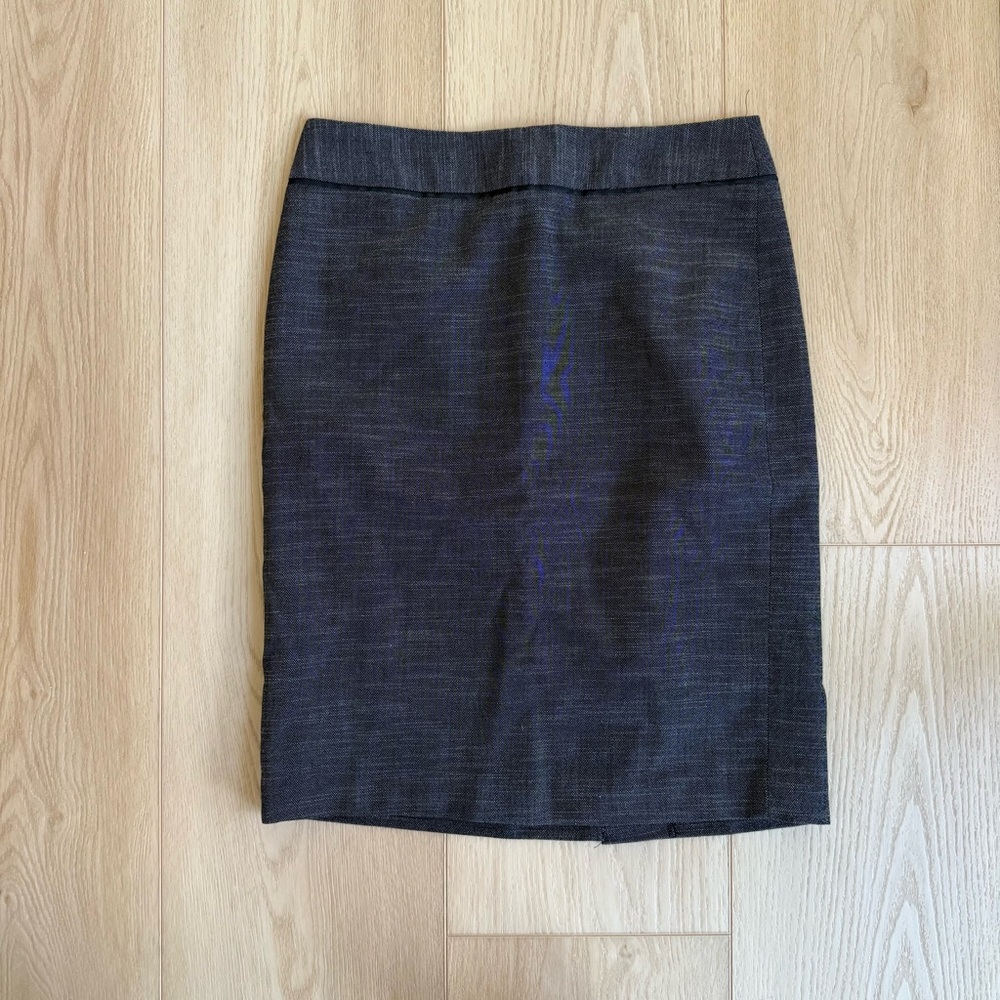 Ann Taylor Dark Gray Textured Pencil Skirt